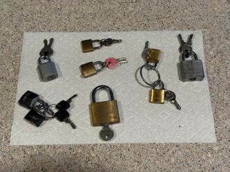 Several small locks with keys