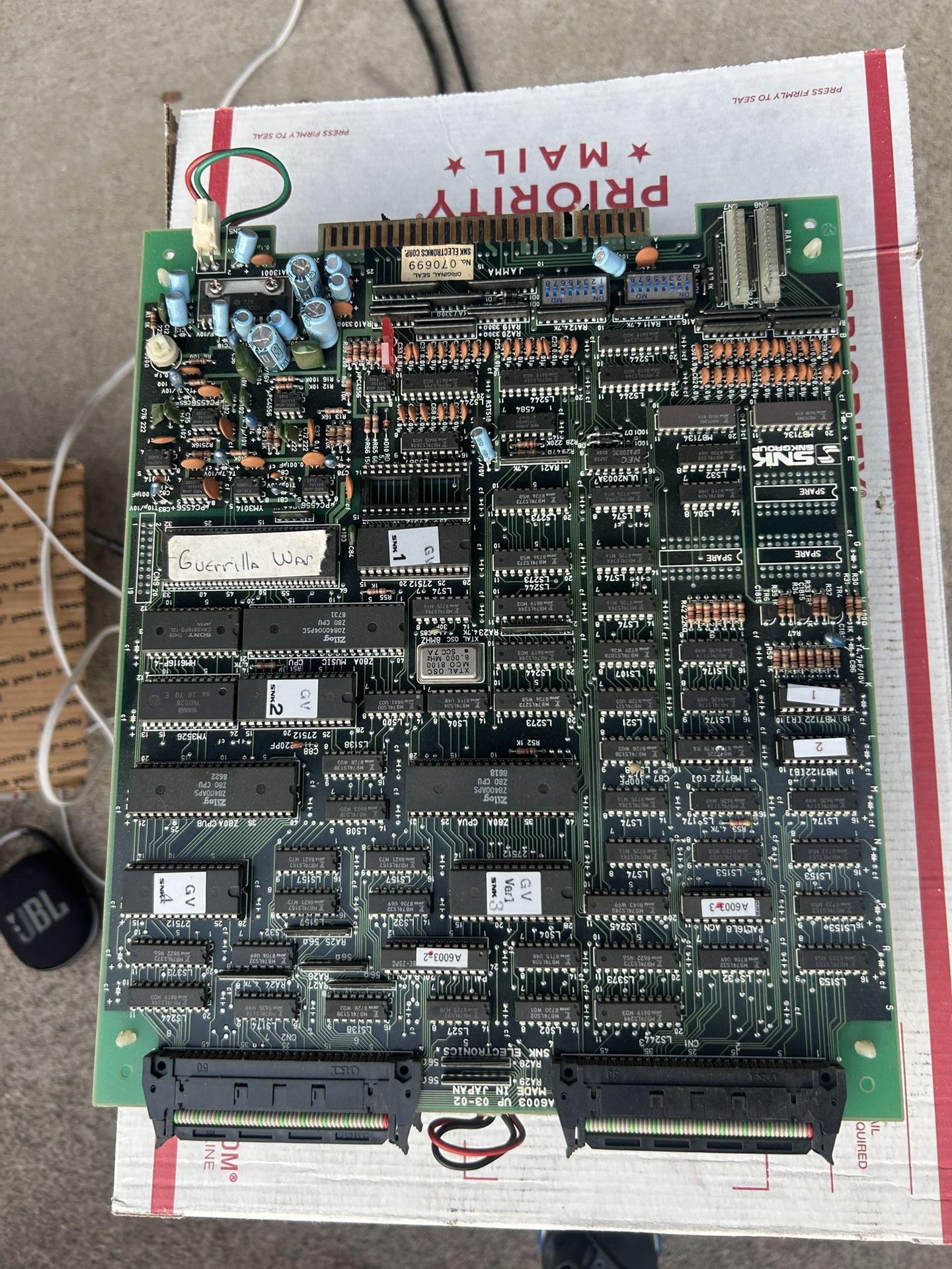 SNK Guerilla War W Rotary Joystick With Leah Switch Arcade Pcb Board Lot