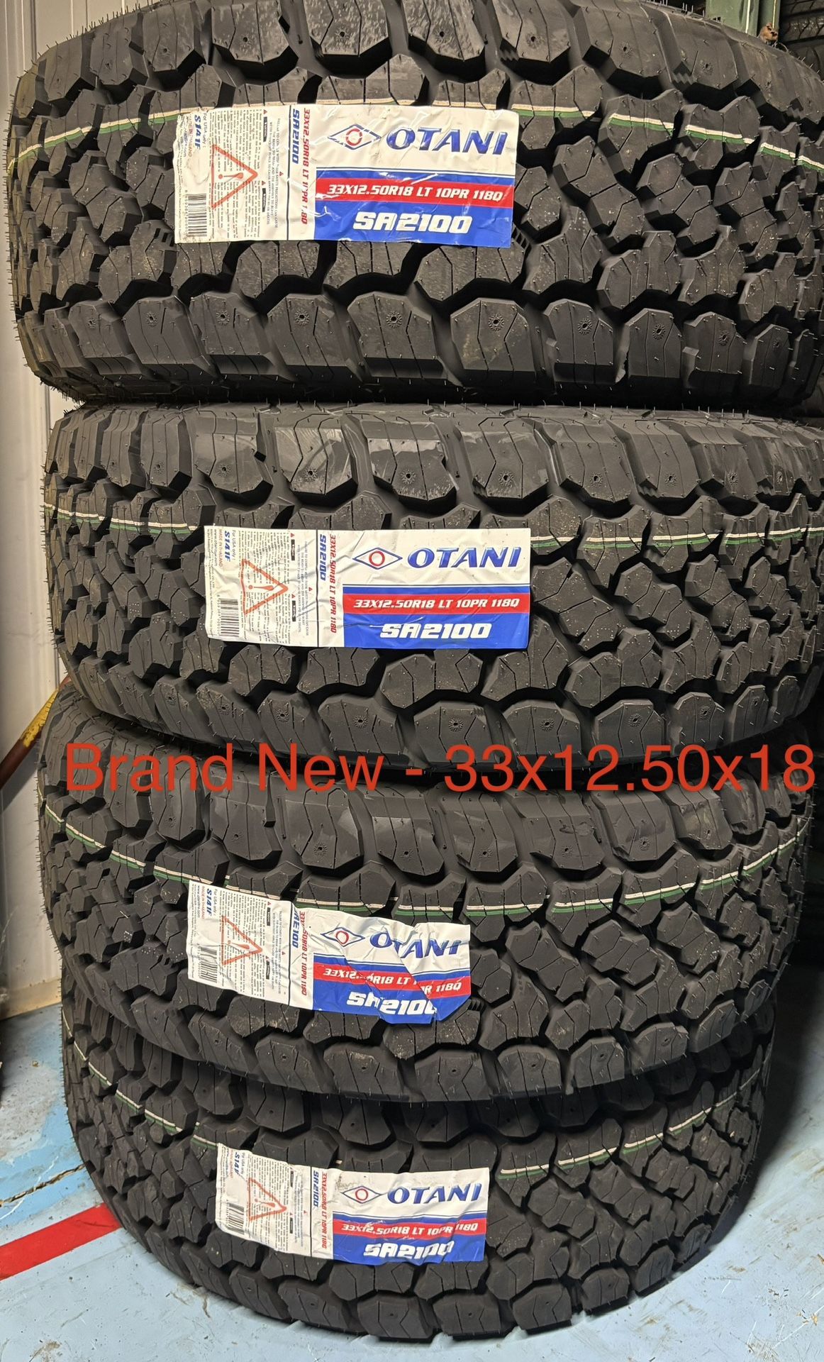 (4) - 33x12.50x18 Otani SA2100 All Terrain Tires