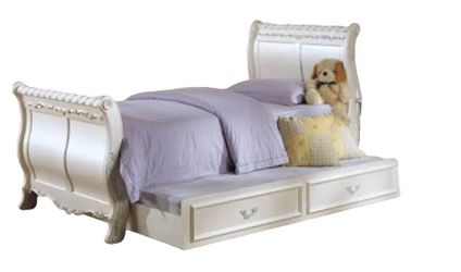 Full Sleigh Bed with Trundle, Dresser, Night stand and twin mattress