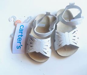 Baby Girl Butterfly Faux Cork Sandals - White
