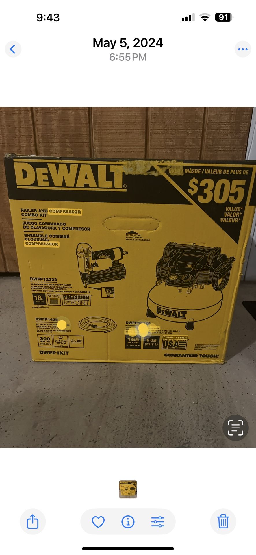 Dewalt Nailer And Air Compressor Kit