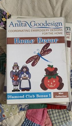 ANITA GOODESIGN EMBROIDERY DESIGNS CD- DIAMOND CLUB BONUS 1