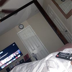 Brown Canopy Bed Frame And King Mattress 