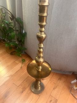 Large Vintage ~52” Brass Floor Standing Altar Candlestick Candle Holder