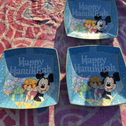 Disney Happy Hanukkah Mickey Mouse Plate 10" X 10"    ( 14 Plates Total)