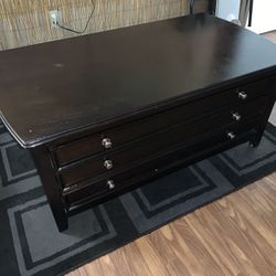 Coffee Table With Drawers Dark Cherry Oak