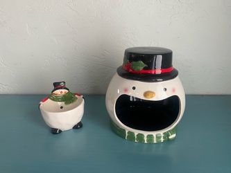 Ceramic Snowman Christmas Decory