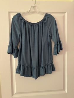 Lightweight denim-look blouse