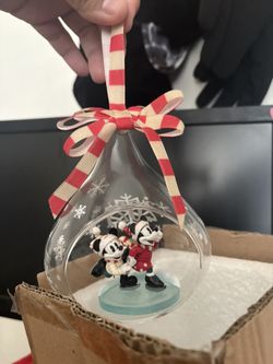 Disney Ornament - Mickey and Minnie Mouse Glass Drop Sketchbook Ornament 2021