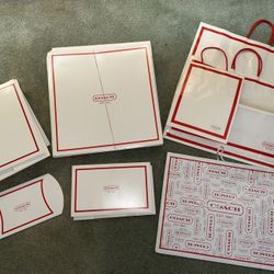 Brand New Coach Brand Purse Tote Boxes (14) Bags & “C” Tissue Paper