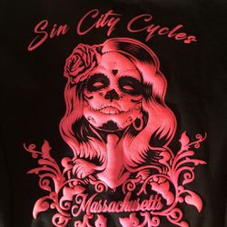 Sin City Cycles Womens Sweatshirt, XL, Black And Hot Pink