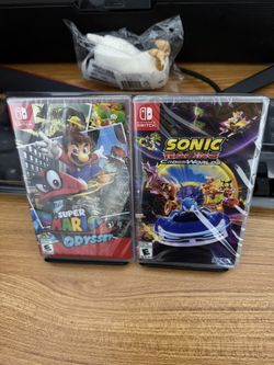 NEW SEALED Super Mario Odyssey + Sonic Racing Crossworlds For Nintendo Switch
