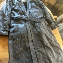 Men’s Leather Trench Coat $50