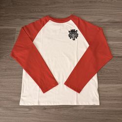 Red And White Chrome Hearts Baseball Long Sleeve Tee