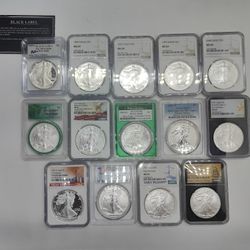 Lot Of 14 Slabbed And Graded ASE