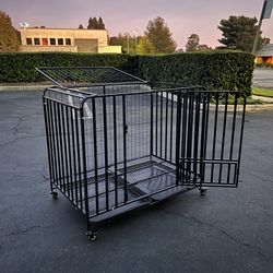 48” Crates Dog Wire Cage Heavy Duty Dog Kennel 