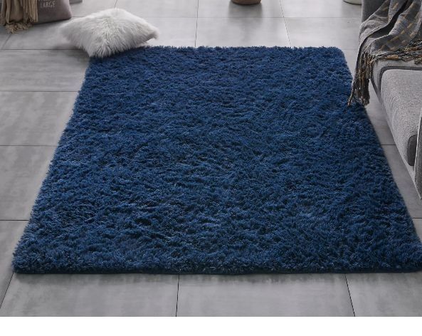 5x7 Blue Shag Carpet Used A Few Months