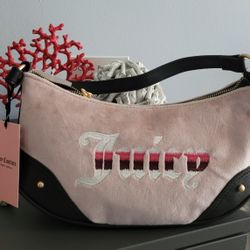  Juicy Couture Retro Vibe Shoulder Bag Dusty Blush Chocolate Brand New With Tags