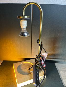 Electric Candle Warmer Lamp - Wood & Brass