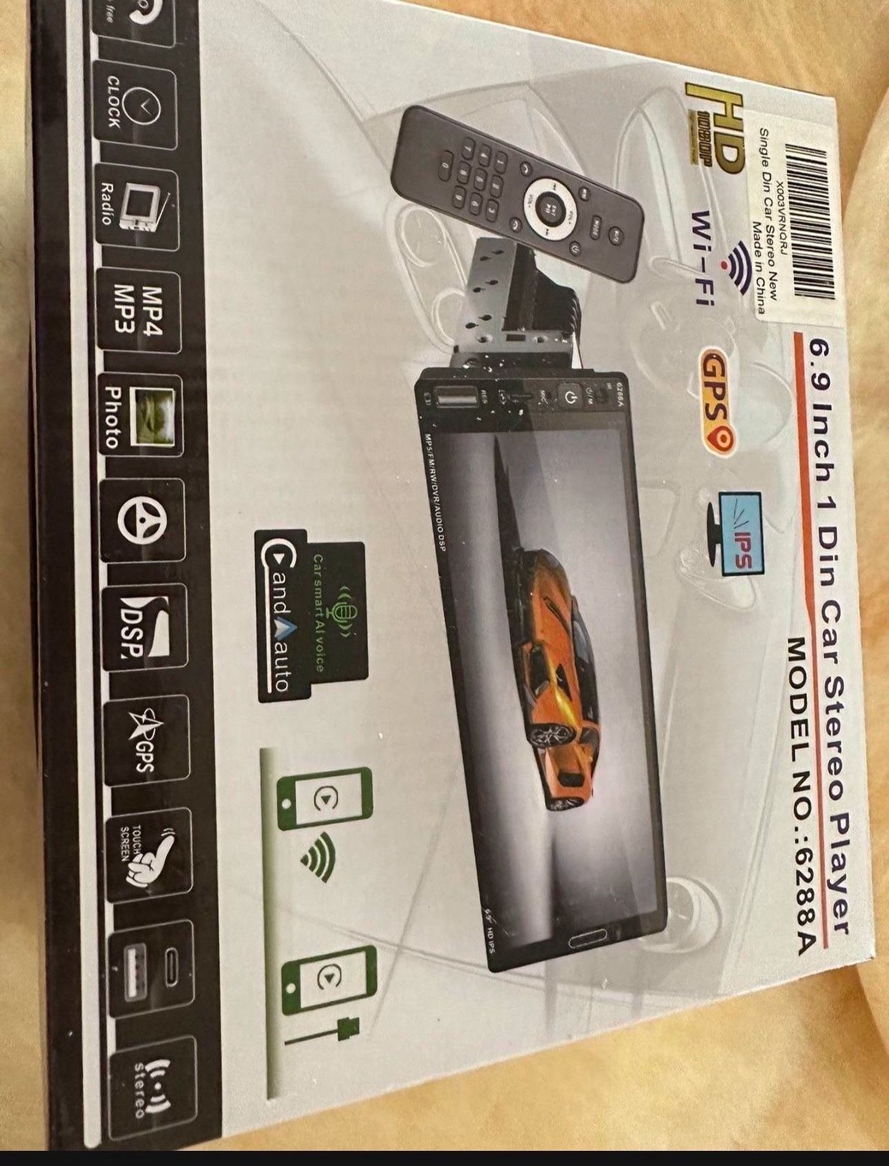 6.9 Inch Car Stereo Single Din Car Radio Apple Carplay Android Auto • HD Touch Screen Car Radio