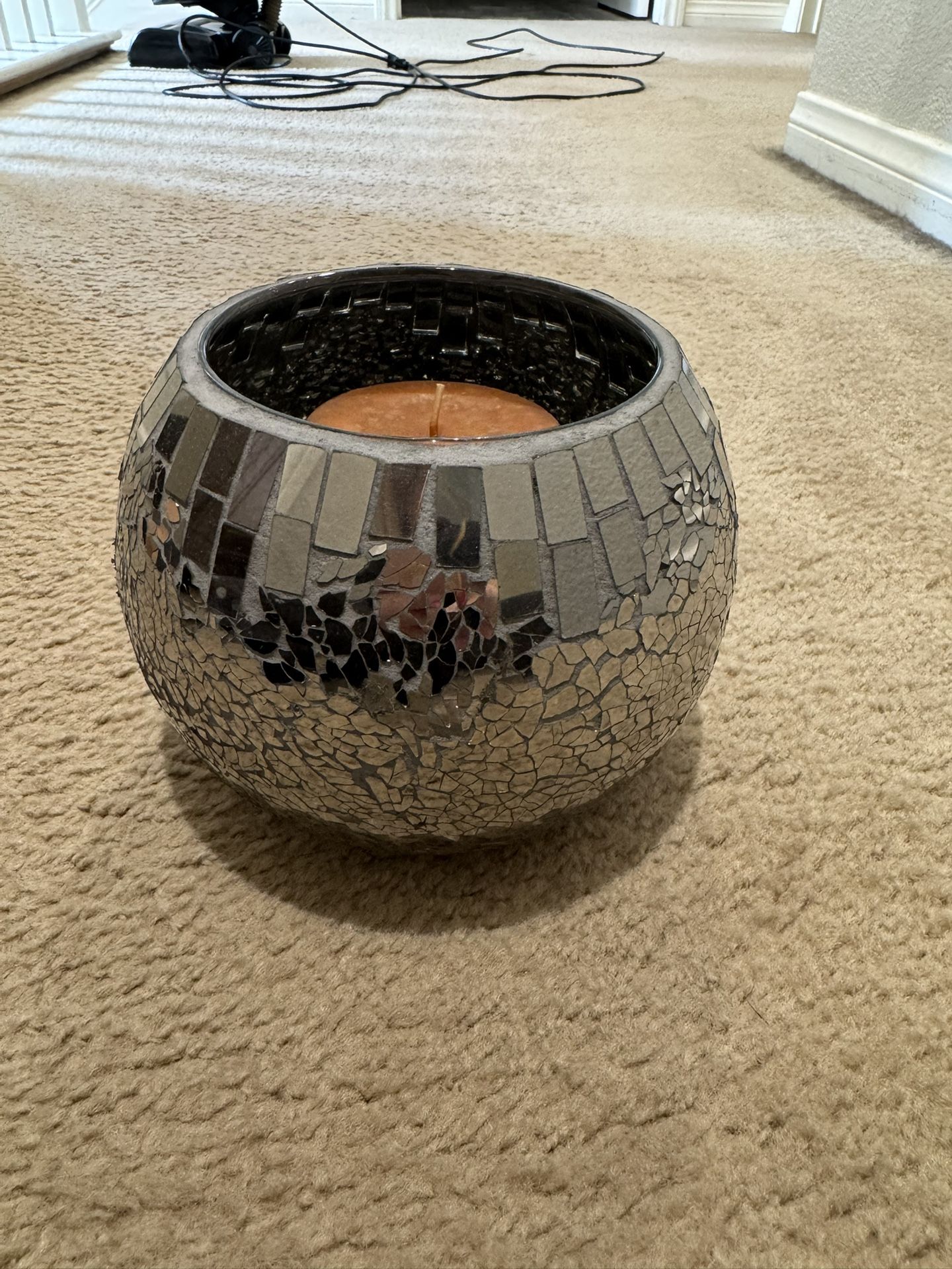 Glass Decoration With Candle