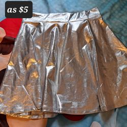 Silver Metallic Skirt Size Adult Small 
