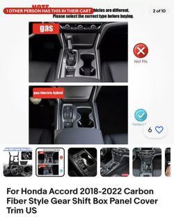 Honda Accord 2018-2022 Carbon Fiber Style Shift Box