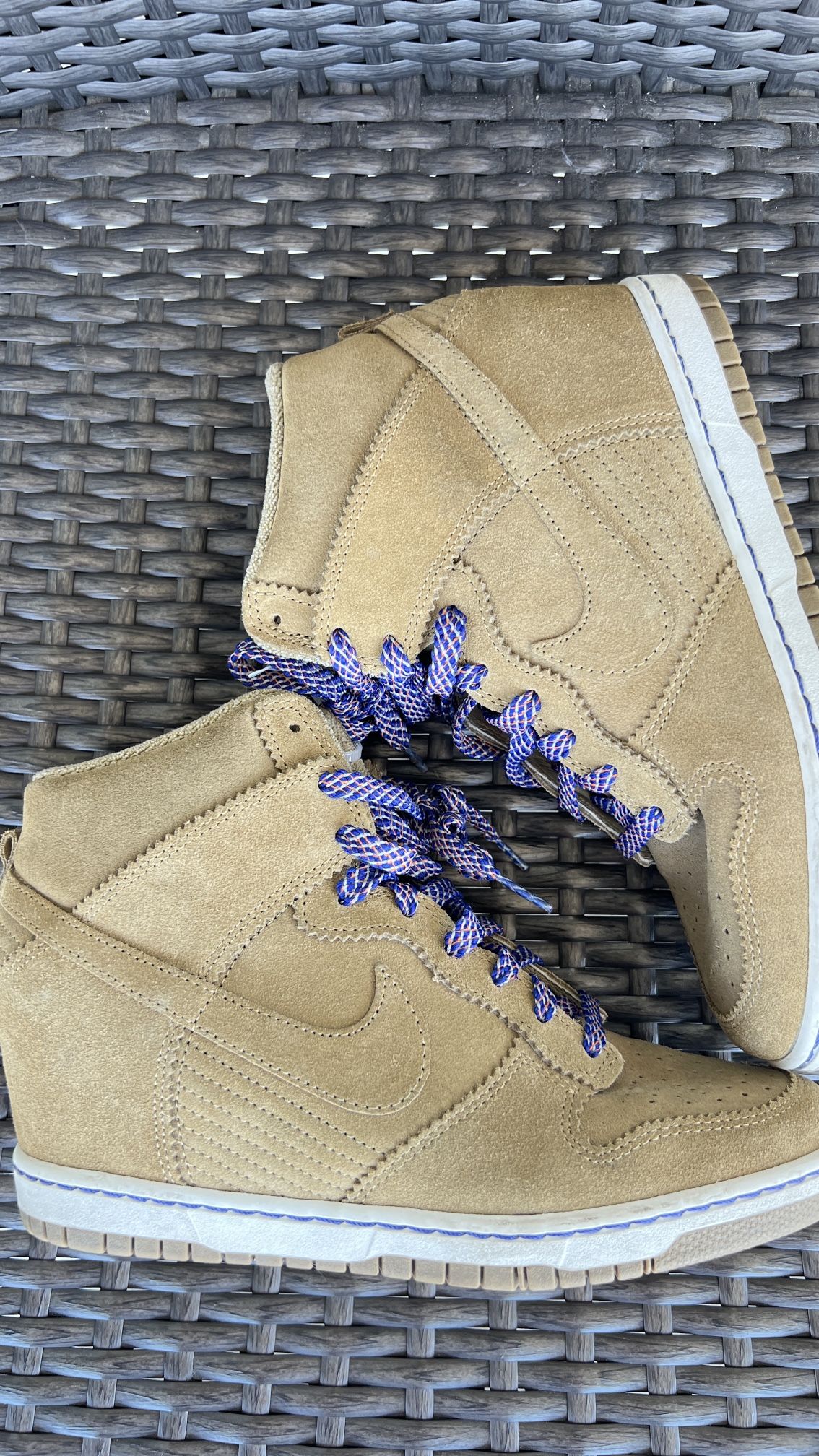 NIKE Dunk Sky High Women Suede Hidden Wedge Heel Sneakers