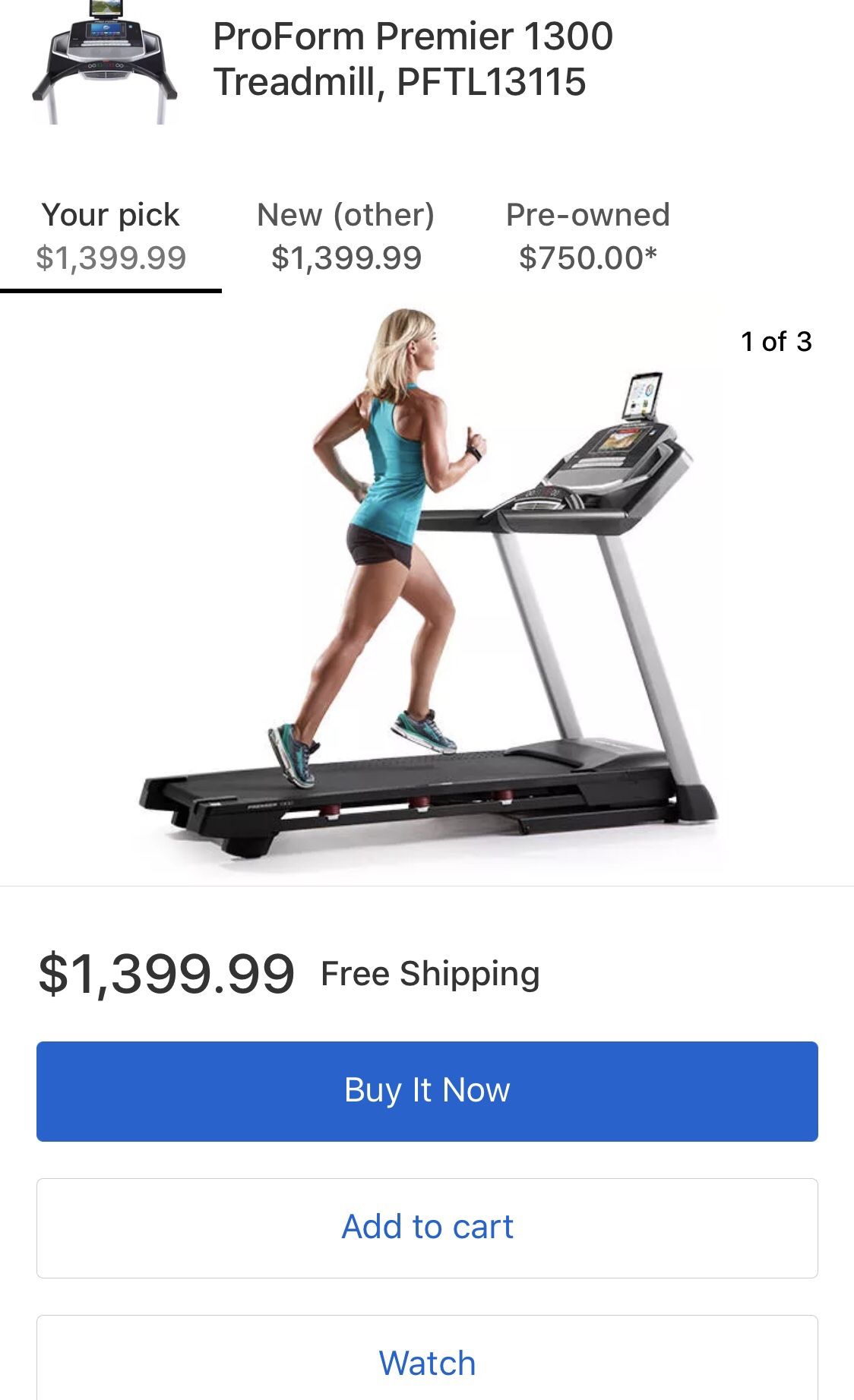 Proform premier 1300 discount treadmill