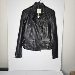 EACH X OTHER Paris  Soft Nappa Leather Biker Jacket Black Size S