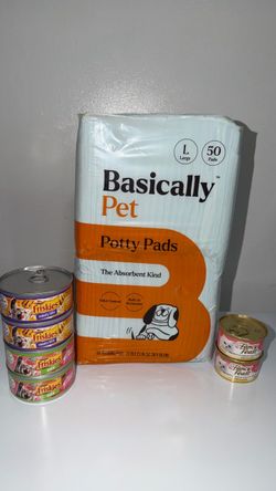 Basically Pet Pads and Assorted Cat Food