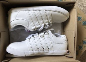 K Swiss child size 10 new tennis shoes cloths white leather kids