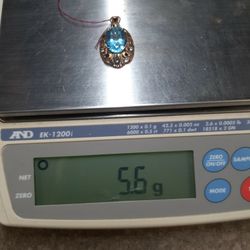 PENDANT  BLUE STONE  5.6 GR 10K 