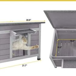 🥨Aivituvin-AIR12-B Outdoor Wooden Cat House, Indoor Cat House