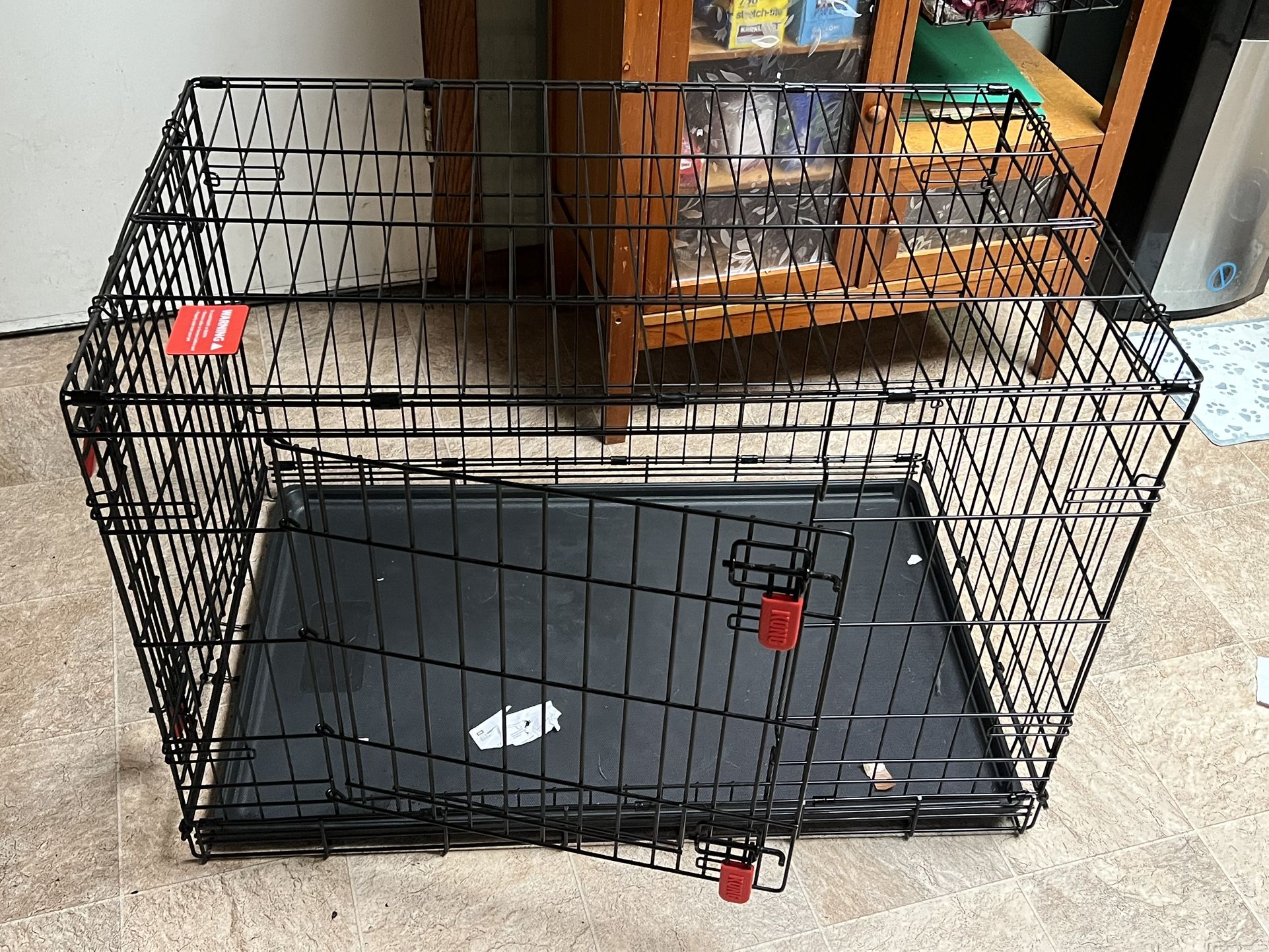 KONG® Ultra-Strong Double Door Wire Dog Crate with Divider Panel