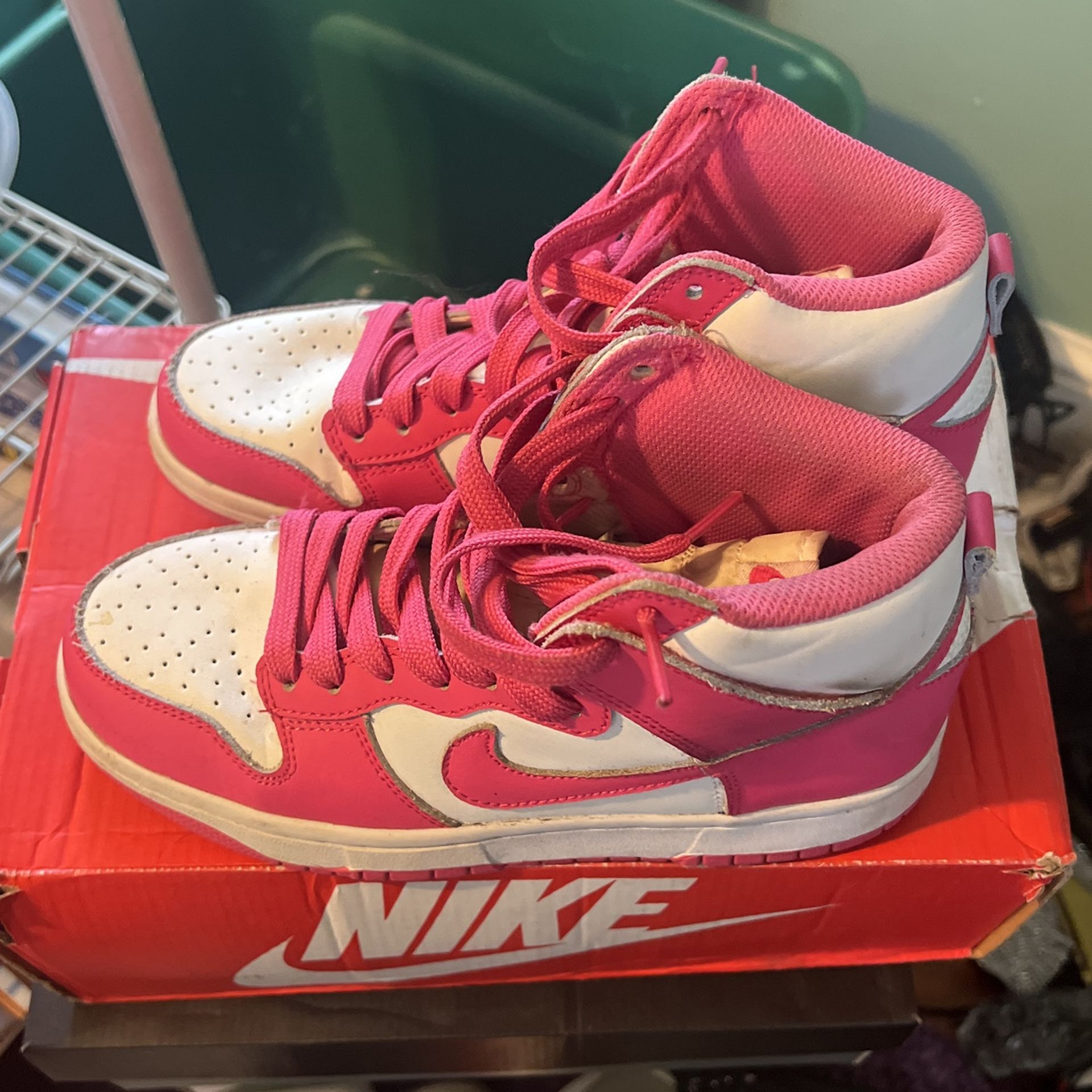 Pink Nike High Top Dunks