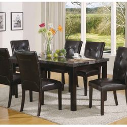 Marble Dining table Set 7 Pcs 