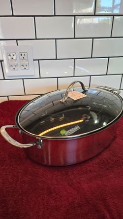 Brand New Princess House 7 Quart Oval Roaster Stainless Induction Ready Nonstick $350.00