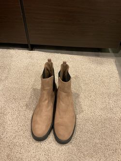 Tan Suede Chelsea Ankle Boots