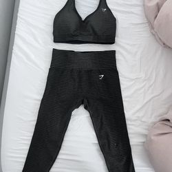 gymshark striped halter workout set