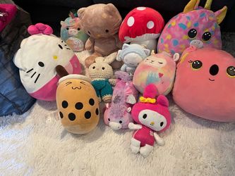 Large Lot of Squishmallows and Plush Stuffed Animals