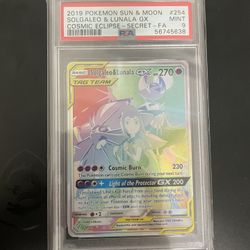 Graded PSA 9 Pokemon Solgaleo & Lunala GX Secret