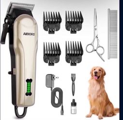 Dog Clippers, Professional Dog Grooming Kit, Low Noise Rechargeable Dog Clippers for Grooming, Cordless Electric Quiet Hair Grooming Clippers for Dogs