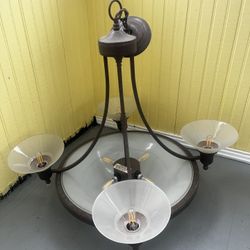 5-Light Chandelier / Ceiling Light Fixture – Frosted Glass Shades