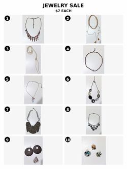 Women’s Fashion Jewelry – Necklaces & Earrings – $7 Each