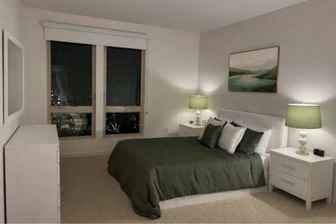 Queen bed with memory foam mattress (4 months old)