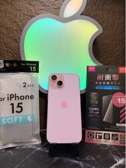 Pink iPhone 15 128GB UNLOCKED 79% Health Used (Case & Protector FREE)