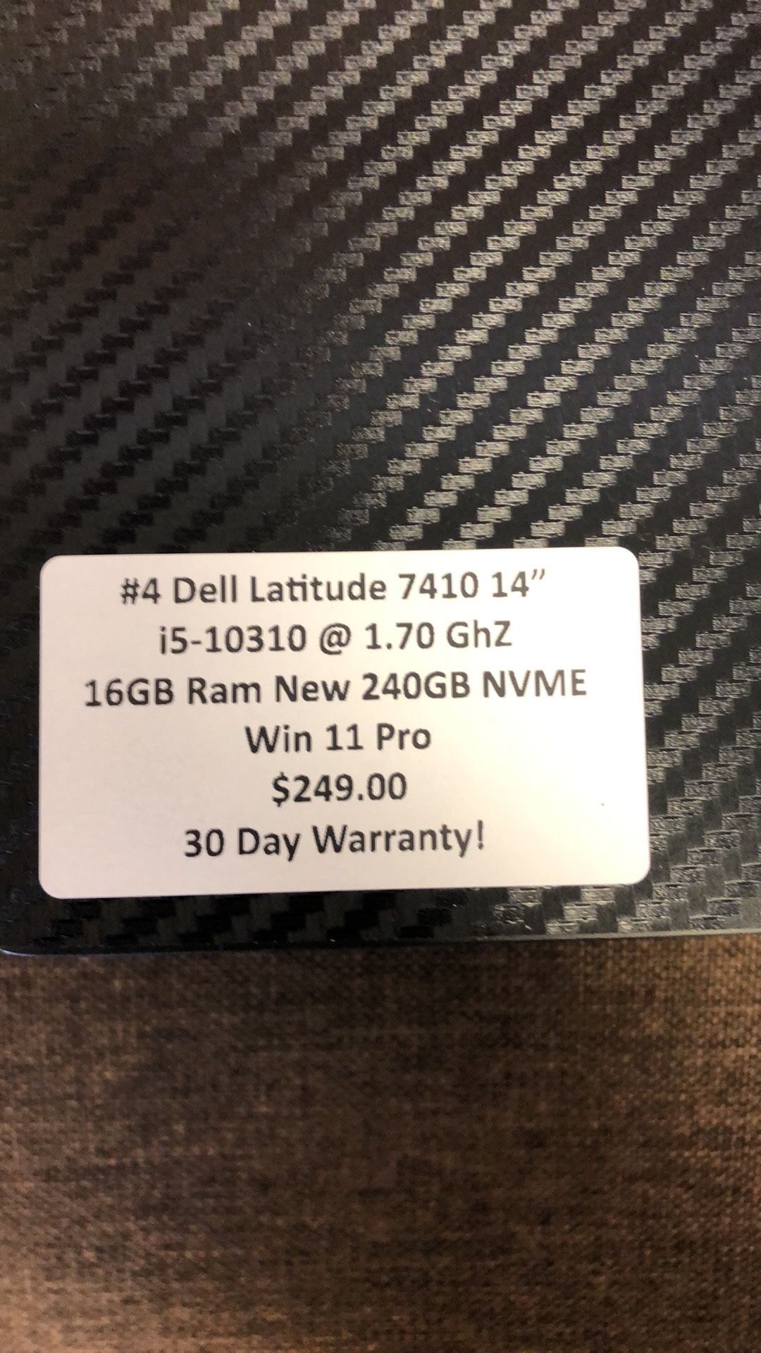 #4 Dell Latitude 7410 14” I5-10310 16GB Ram New 240gb Nvme Win 11 Pro
