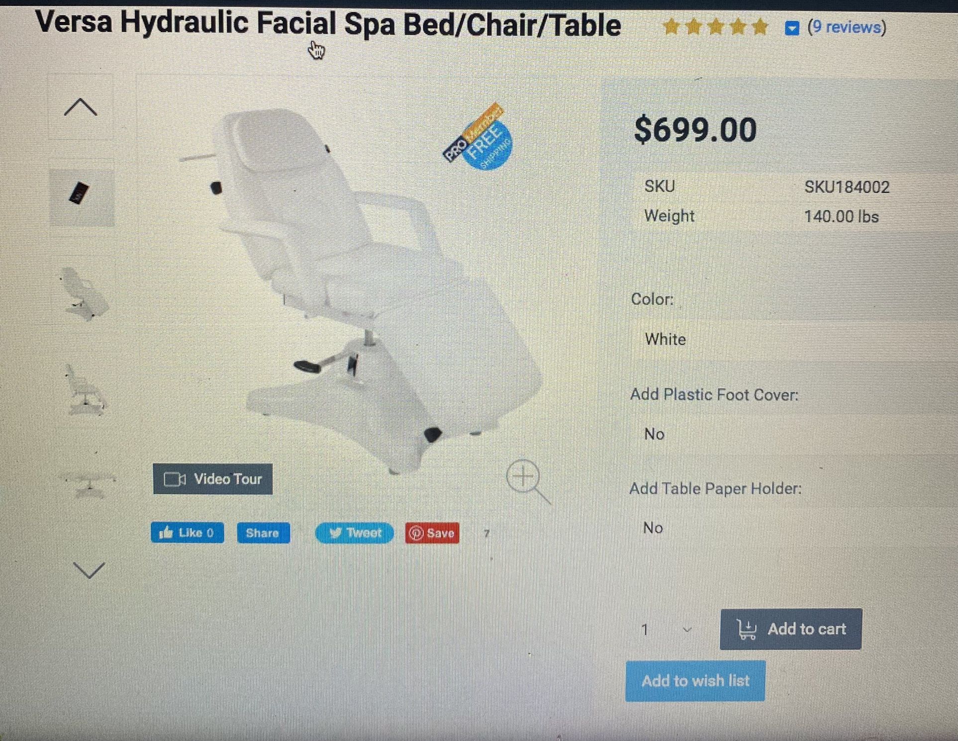 Tattoo/spa Chair